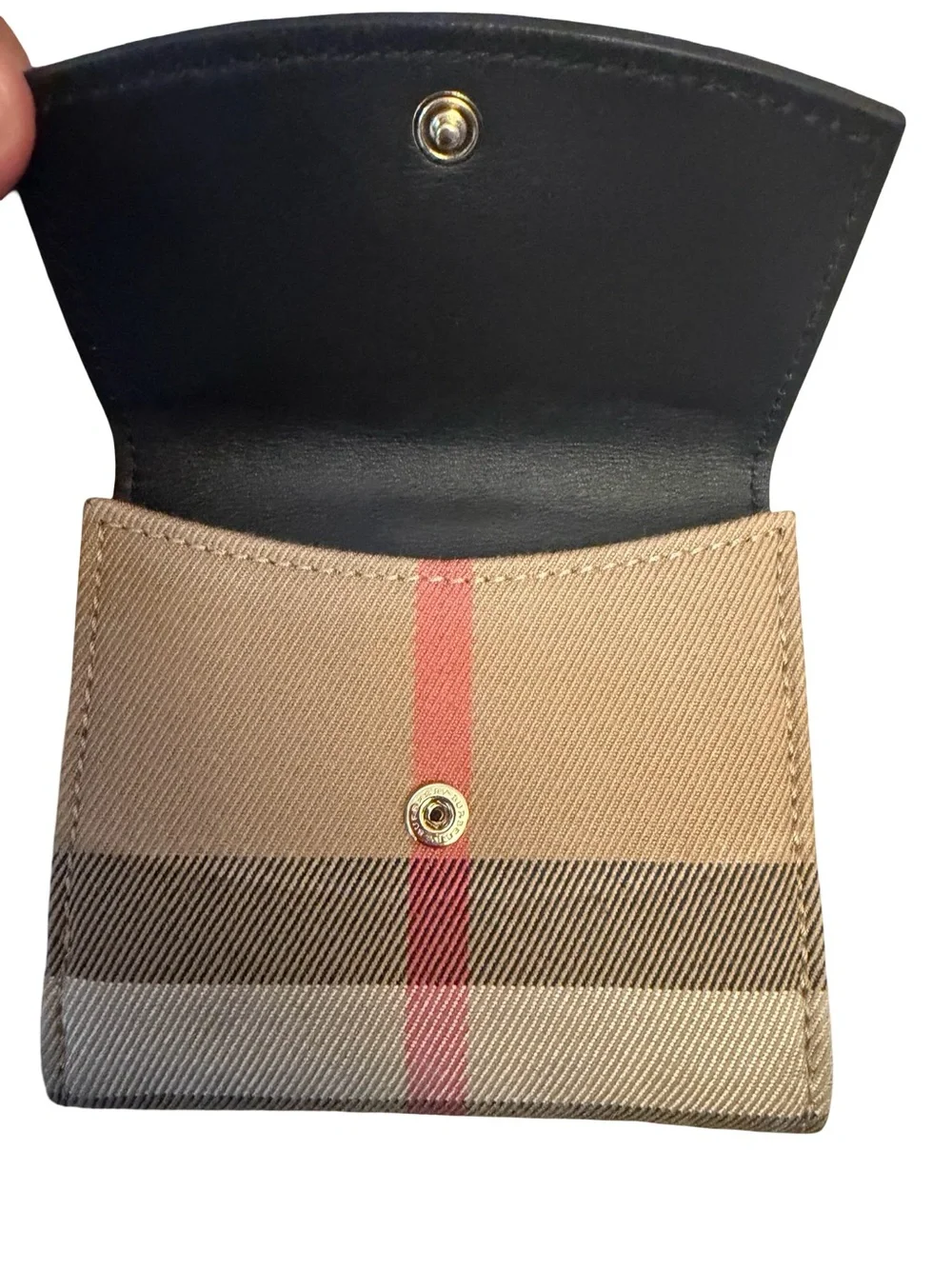 🔥Authentic Burberry Black & Beige Small Fold Wallet